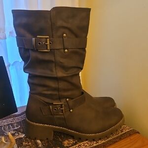 Global Win Dark Brown Combat Boots